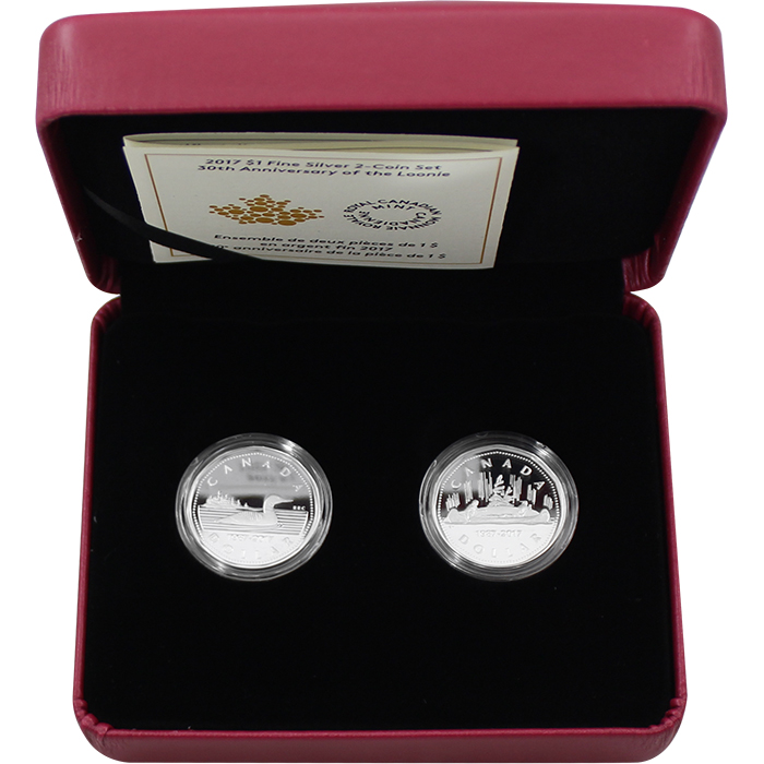 Sada stříbrných mincí 30. výročí Loonie 2017 Proof