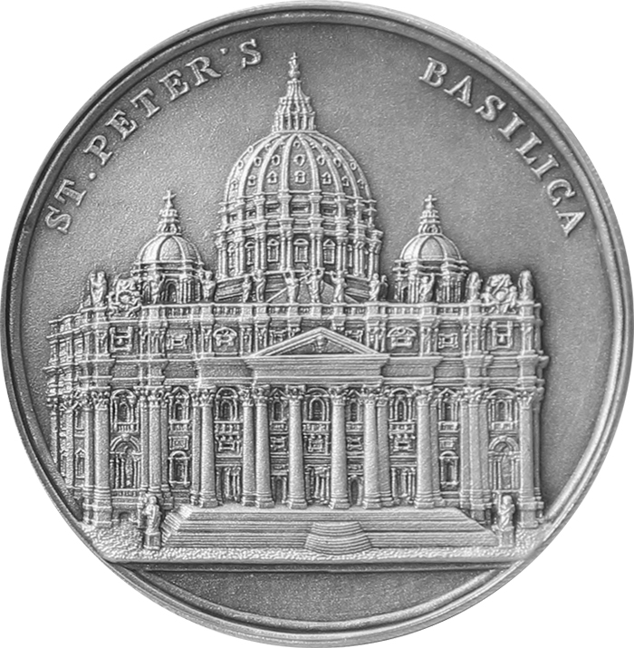 Přední strana Strieborná minca Infinity Minting - Bazilika svätého Petra 2017 Antique Štandard