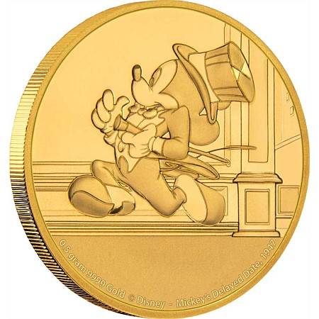 Přední strana Zlatá minca Mickey Mouse - Mickey´s Delayed Date 2017 Proof