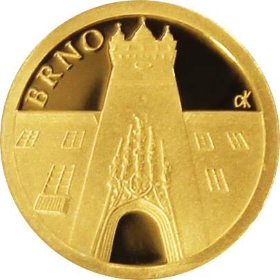 Přední strana Zlatá minca Brno - Stará radnica 2017 Proof