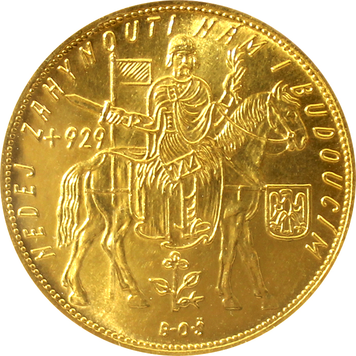 Zlatá mince Svatý Václav Pětidukát Československý 1936