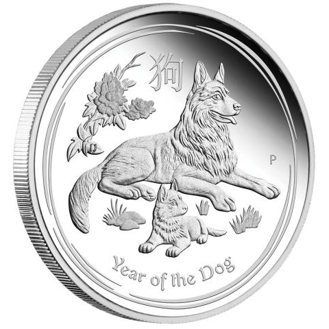 Stříbrná mince 1 Oz Year of the Dog Rok Psa 2018 Proof