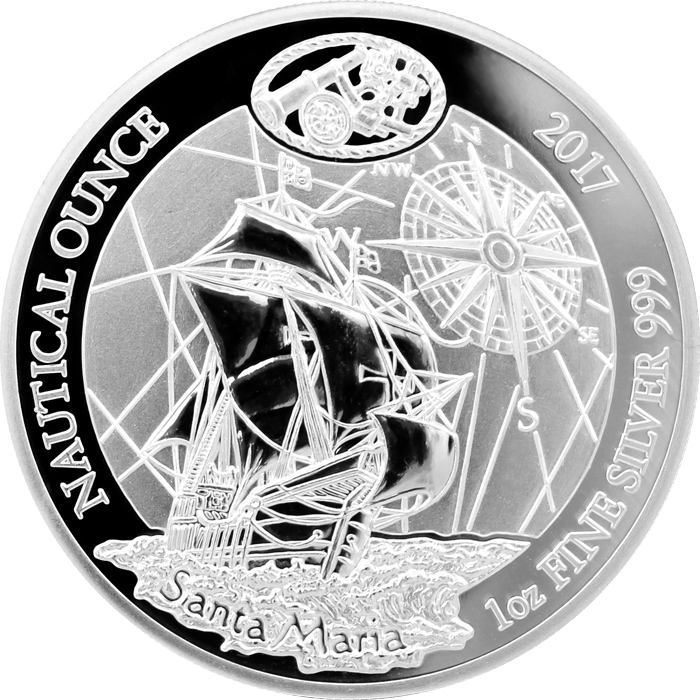 Přední strana Stříbrná mince 1 Oz Santa Maria - Nautical Ounce 2017 Proof