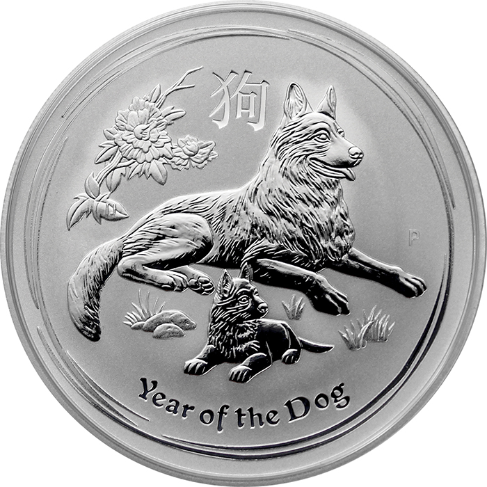 Strieborná investičná minca Year of the Dog Rok Psa Lunárny 1 Oz 2018