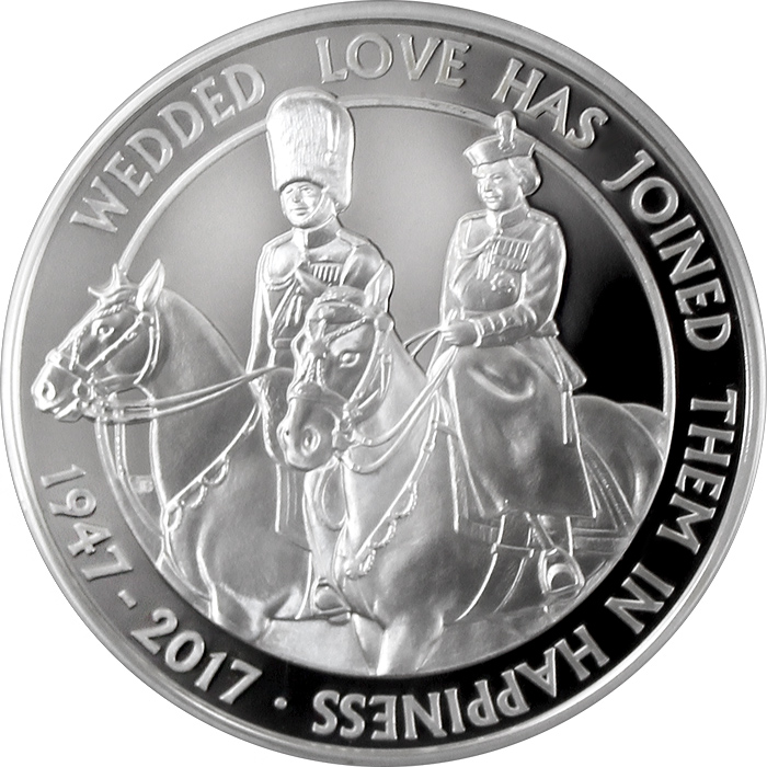 Stříbrná mince Královská platinová svatba 2017 Proof