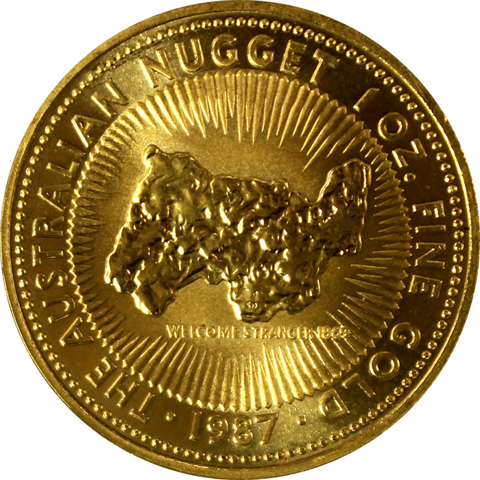 Zlatá investiční mince The Australian Nugget 1 Oz 1987
