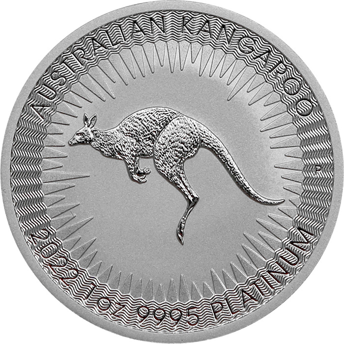 Přední strana Platinová investičná minca Kangaroo Klokan 1 Oz