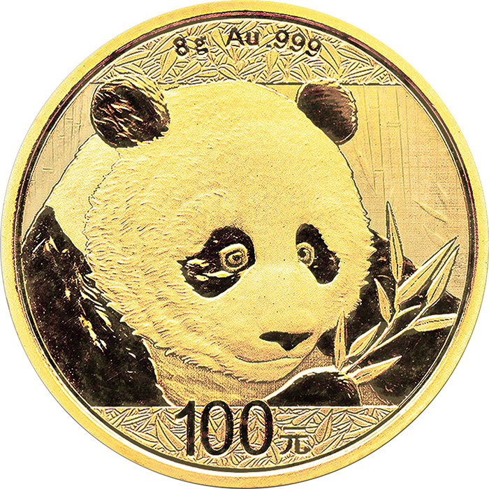 Zlatá investiční mince Panda 8g 2018