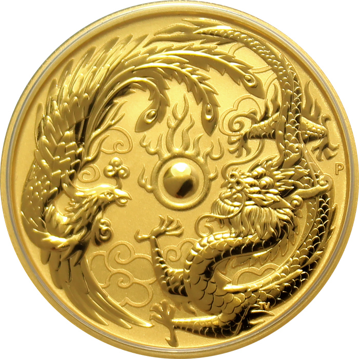 Zlatá investičná minca Drak a Fénix 1 Oz 2018