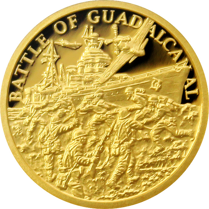 Zlatá mince Válečný rok 1943 - Bitva o Guadalcanal 2018 Proof