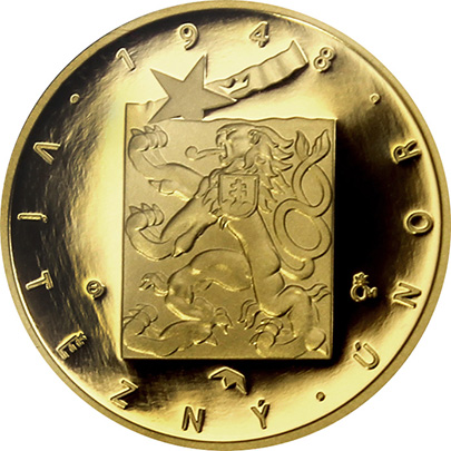 Zlatá minca Prevratné osmičky našich dejín - 1948 Víťazný február 2018 Proof