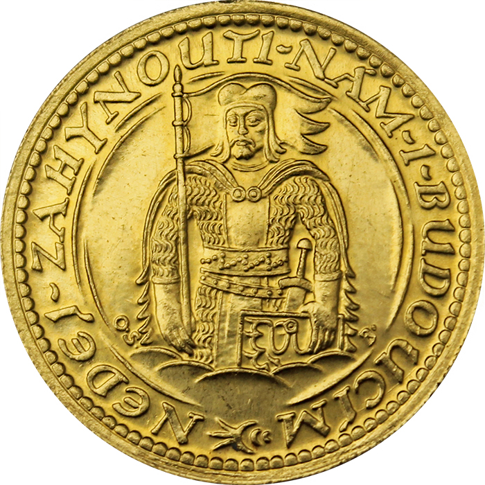 Zlatá mince Svatý Václav Dvoudukát Československý 1936