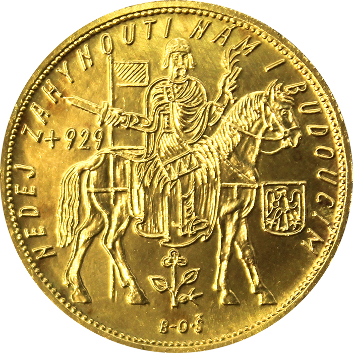 Zlatá mince Svatý Václav Pětidukát Československý 1932