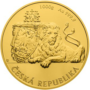 Zlatá kilogramová investiční mince Český lev 2018 Standard