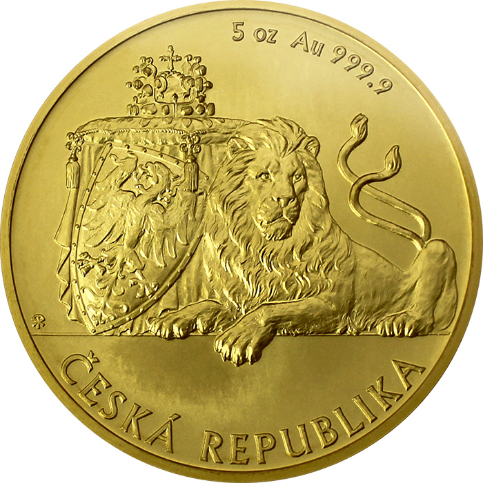 Zlatá pětiuncová investiční mince Český lev 2018 Standard