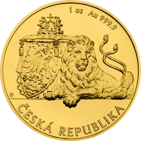 Zlatá uncová investiční mince Český lev 2018 číslo Standard
