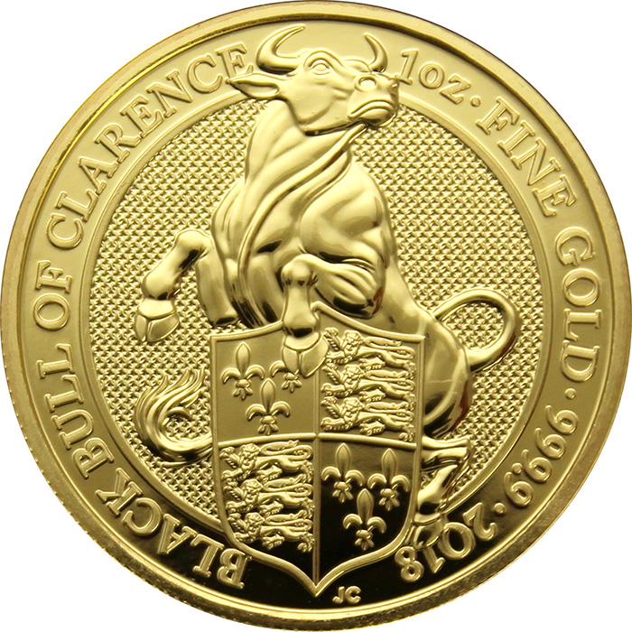 Zlatá investiční mince The Queen's Beasts The Black Bull 1 Oz 2018