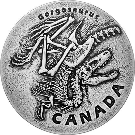 Strieborná minca Gorgosaurus 1 Oz 2018 Antique Standard