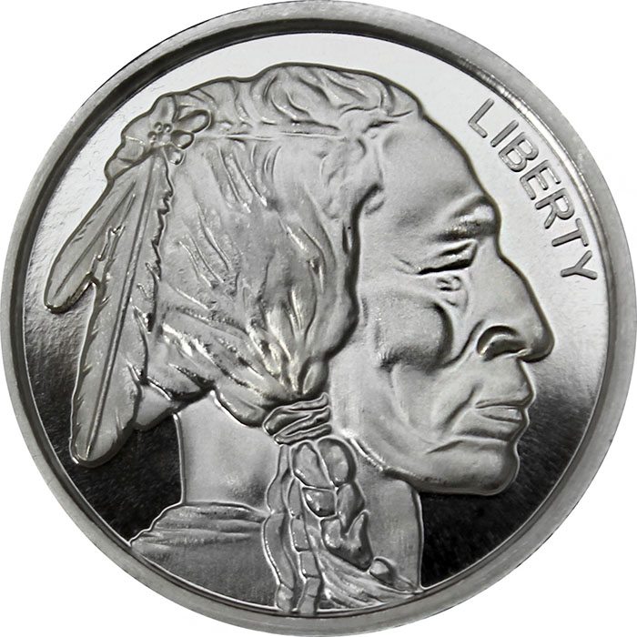 Přední strana Stříbrná investiční medaile American Buffalo 1 Oz - High Relief