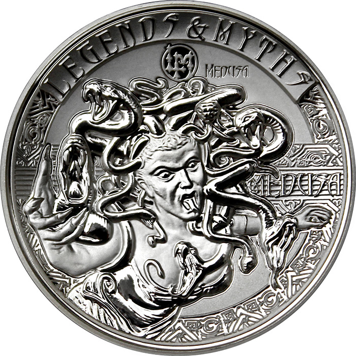 Stříbrná mince 2 Oz Medusa Legends And Myths 2018 Proof