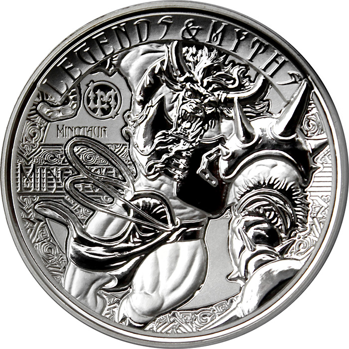Strieborná minca 2 Oz Minotaur Legends And Myths 2018 Proof