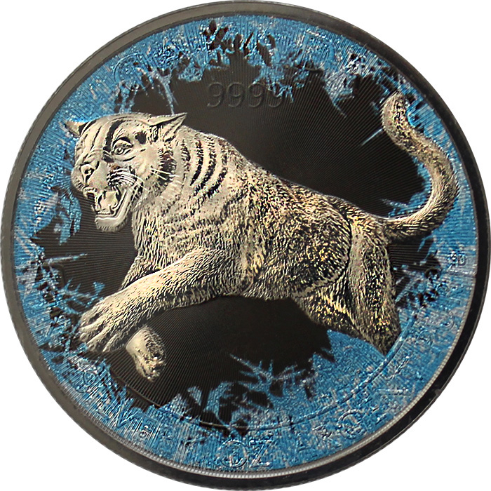 Přední strana Stříbrná mince Puma Predator 1 Oz Deep Frozen Edition 2016 Proof