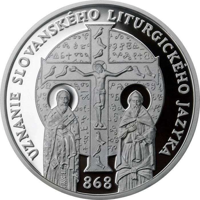 Stříbrná mince Uznání slovanského liturgického jazyka  - 1150. výročí  2018 Proof