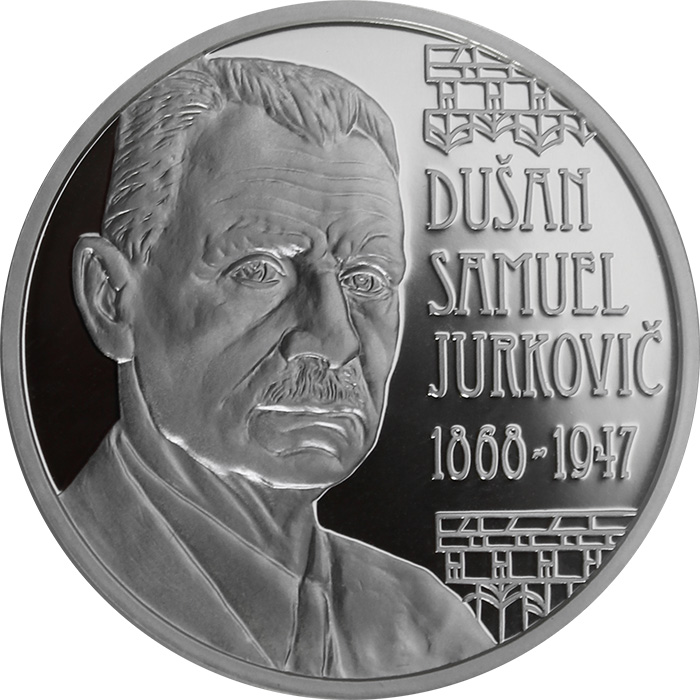 Přední strana Strieborná minca Dušan Samuel Jurkovič – 150. výročie narodenia 2018 Proof