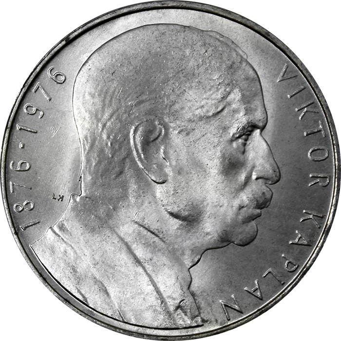 Stříbrná mince 100 Kčs V. Kaplan 100. výročí 1976