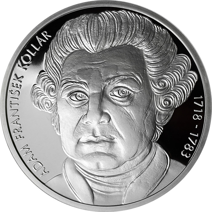 Přední strana Stříbrná mince Adam František Kollár 300. výročí narození 2018 Proof