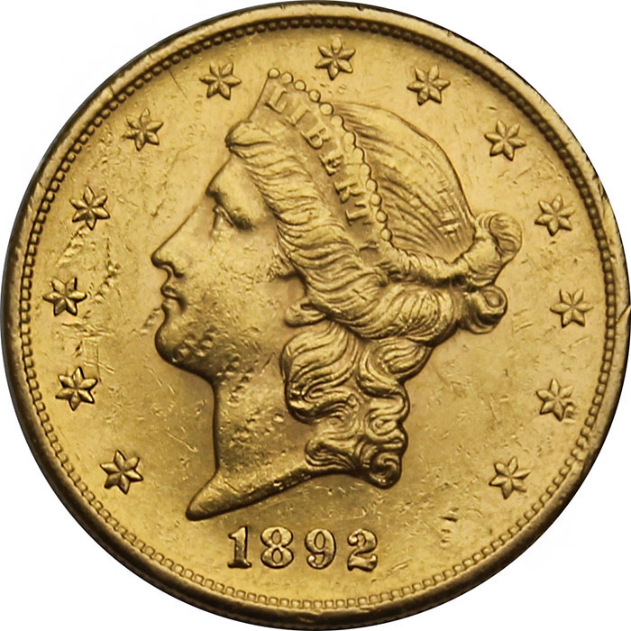 Zlatá mince American Double Eagle Liberty Head 1892