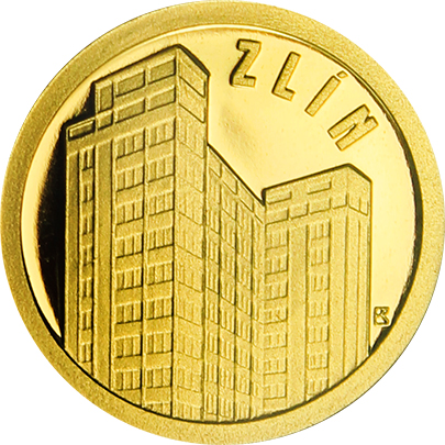 Zlatá mince Zlín - Baťův mrakodrap 2018 Proof