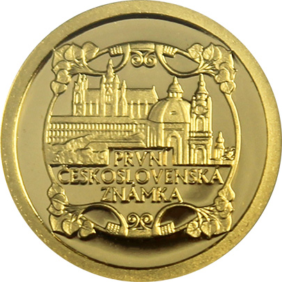 Zlatá minca Vydanie prvej Československej známky 2018 Proof