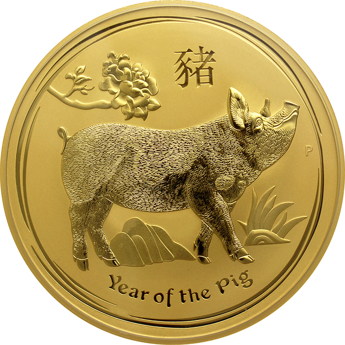 Zlatá investiční mince Year of the Pig Rok Vepře Lunární 1 Kg 2019