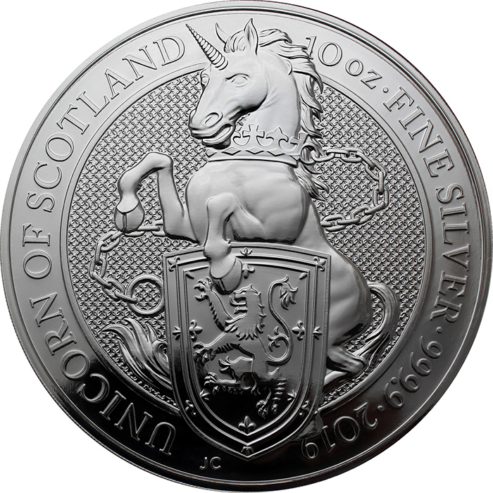 Stříbrná investiční mince The Queen's Beasts The Unicorn 10 Oz 2019