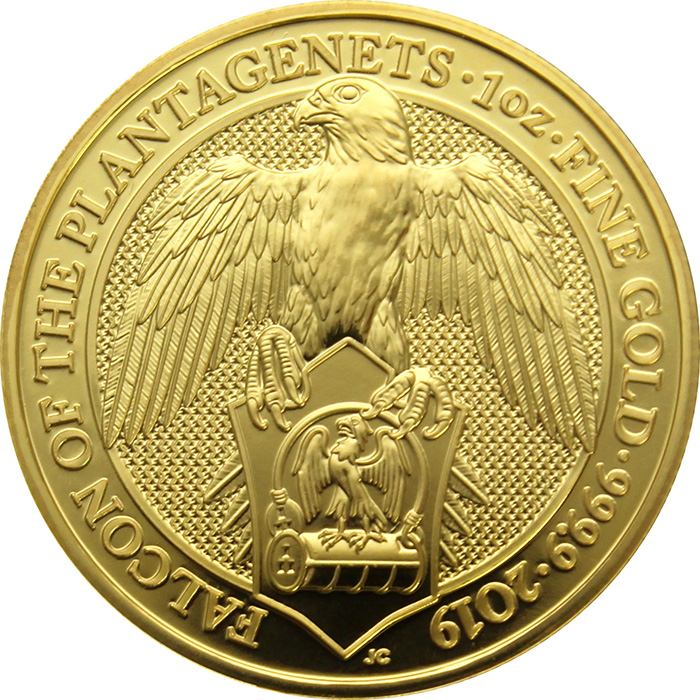 Zlatá investičná minca The Queen´s Beasts Falcon 1 Oz 2019