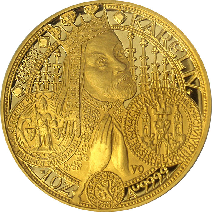 Zlatá mince 10000 Kč KAREL IV. Nové Město Pražské 1999 Proof