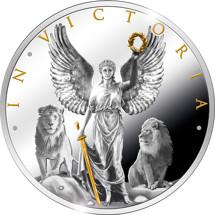 Přední strana Stříbrná pozlacená mince In Victoria 2019 Proof