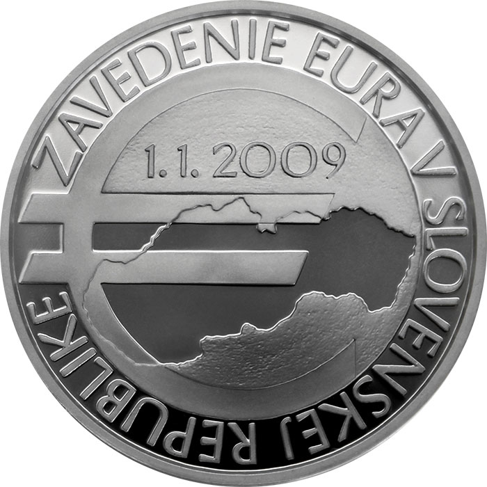 Strieborná minca Zavedenie eura v Slovenskej republike - 10. výročie 2019 Proof