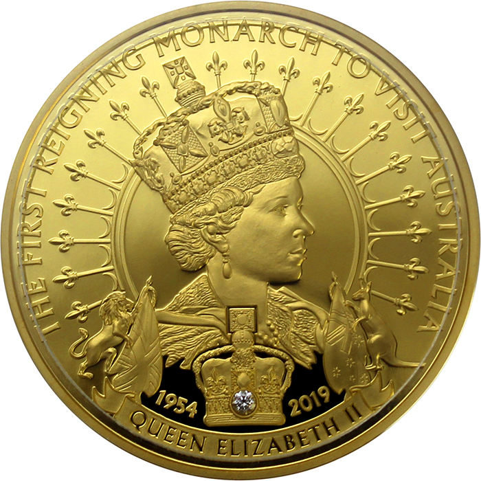 Zlatá mince První vládnoucí monarcha navštívil Austrálii 1 Oz 2019 Proof
