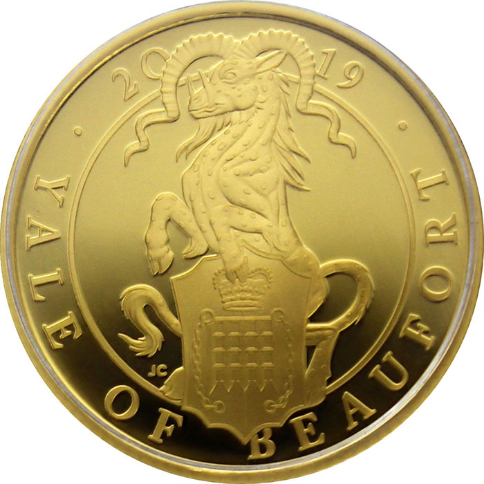 Přední strana Zlatá mince Yale of Beaufort 1/4 Oz 2019 Proof