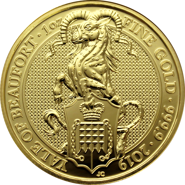 Zlatá investiční mince The Queen's Beasts The Yale 1 Oz 2019