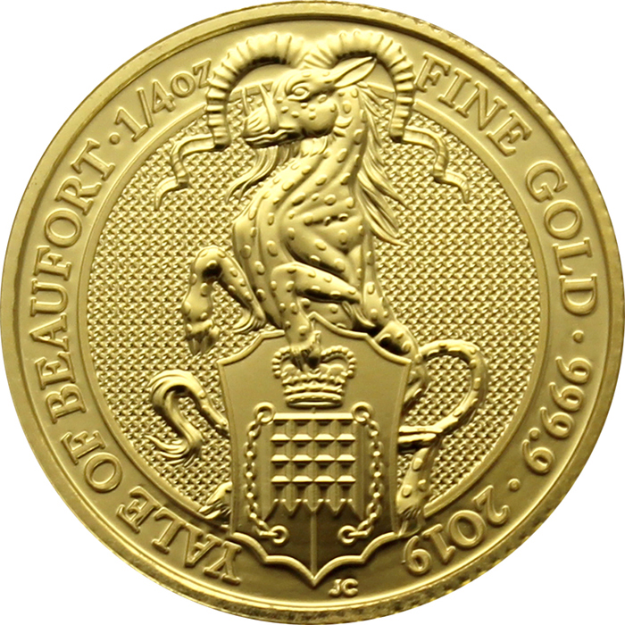 Zlatá investiční mince The Queen's Beasts The Yale 1/4 Oz 2019