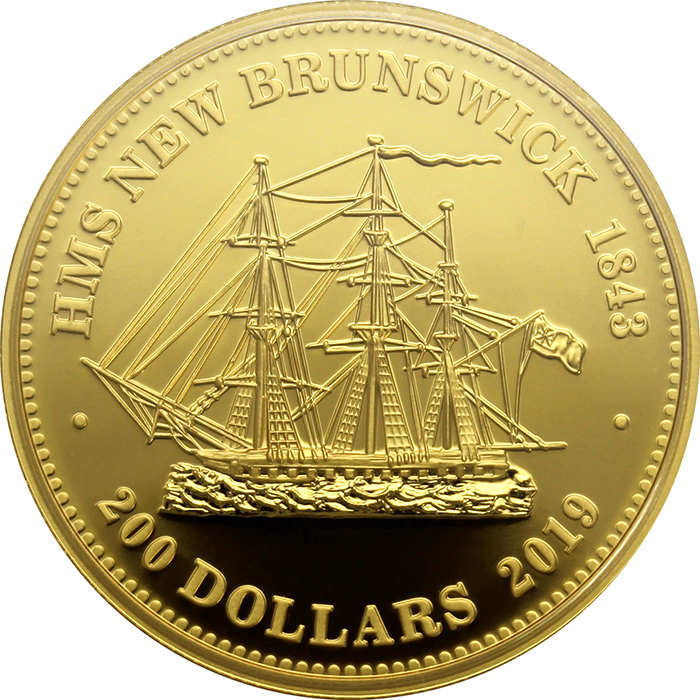 Zlatá mince HMS New Brunswick 1843 1 Oz 2019 Proof