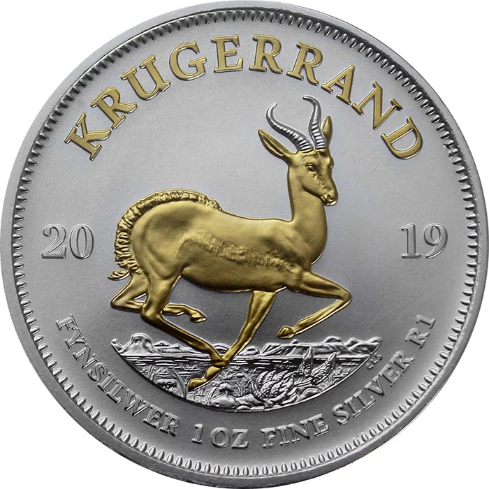 Stříbrná mince pozlacený Krugerrand 1 Oz 2019 Standard