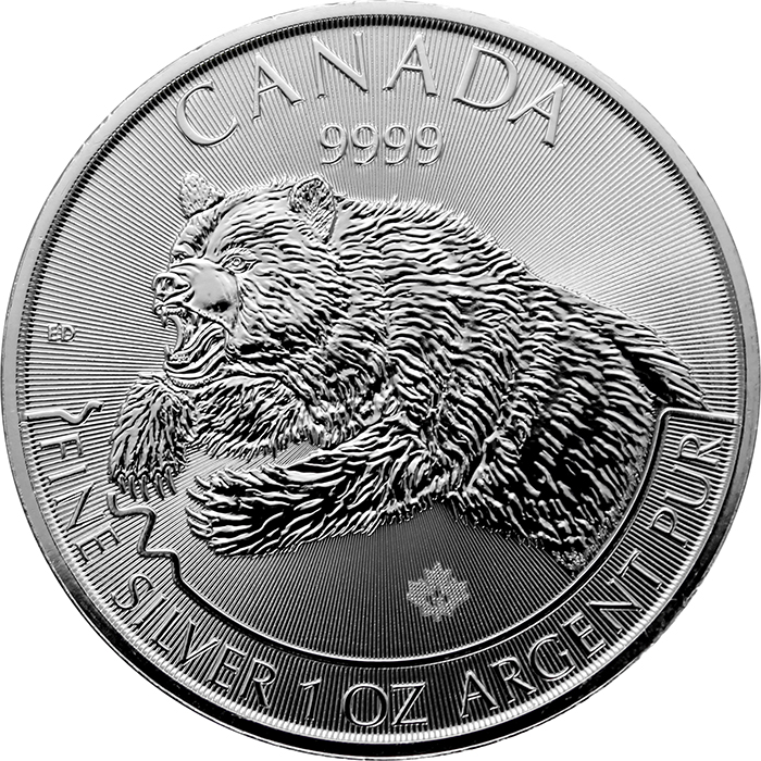 Stříbrná investiční mince Grizzly Predator 1 Oz 2019