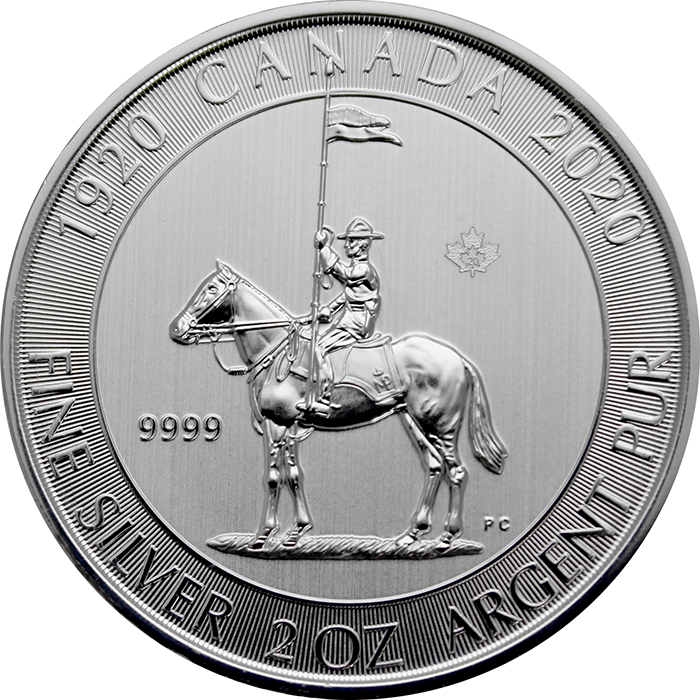 Stříbrná investiční mince Královská kanadská jízdní policie - 100. výročí 2 Oz 2020