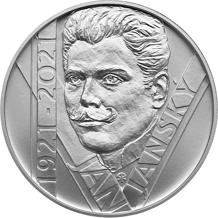 Stříbrná mince 200 Kč Jan Janský 100. výročí úmrtí 2021 Standard