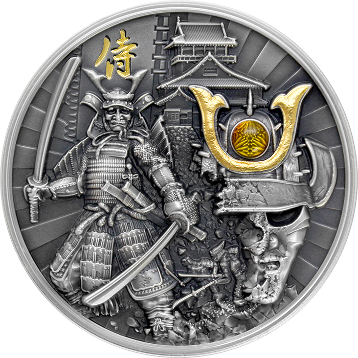 Strieborná minca Válečníci - Samuraj 2 Oz 2019 Antique Standard