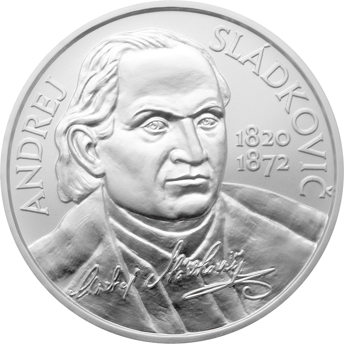 Přední strana Stříbrná mince Andrej Sládkovič - 200. výročí narození 2020 Standard